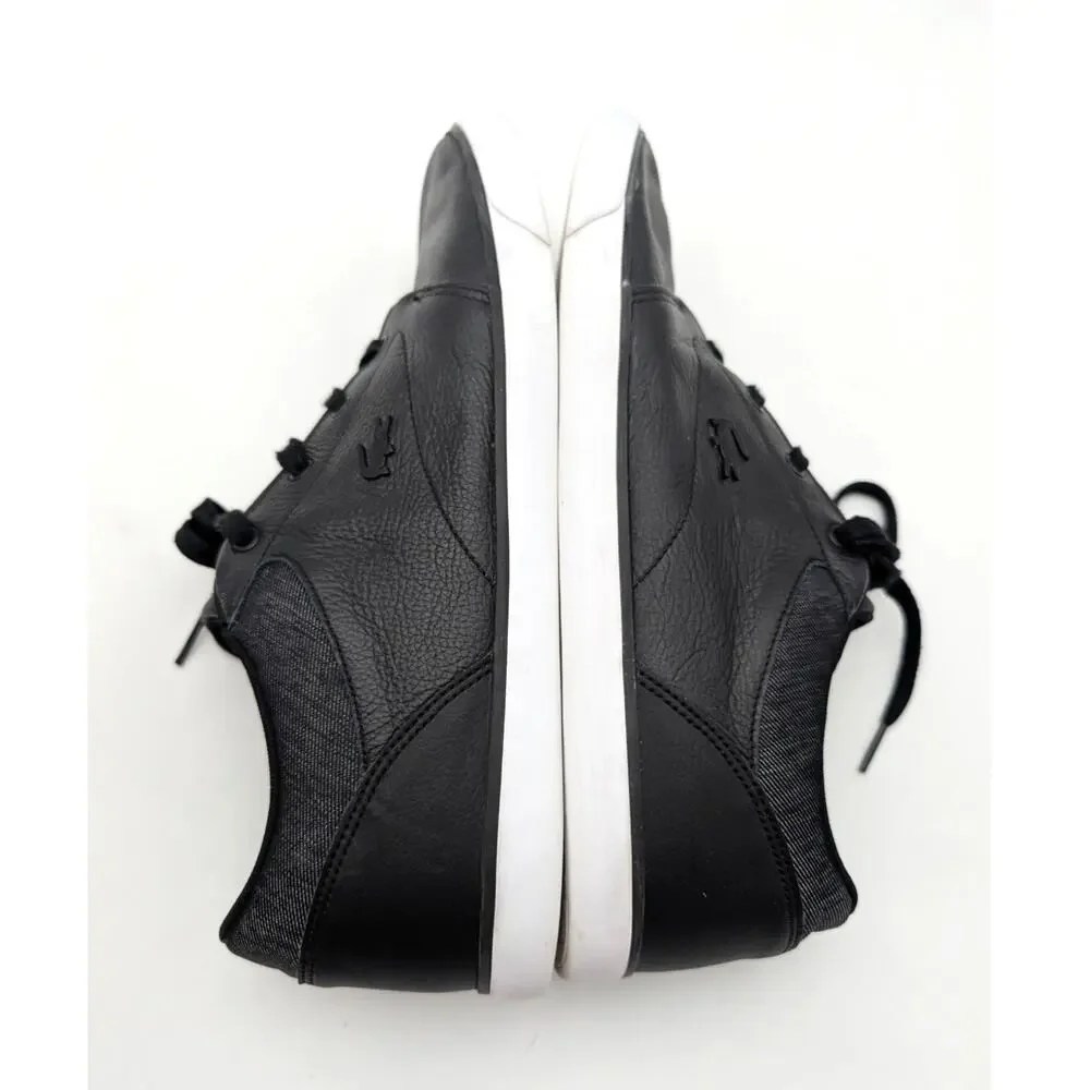Lacoste Minzah Lace-Up Sneaker Shoes Round Toe Men's Black/White Size US13 EU47